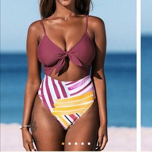 Colorful cutout one-piece